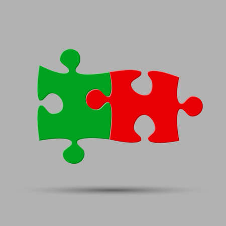Two Pieces Puzzle Infographic. Two Steps Diagram.