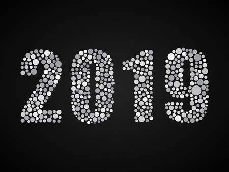 2019 New Year, Christmas. The Bubbles Dots Shape.のイラスト素材