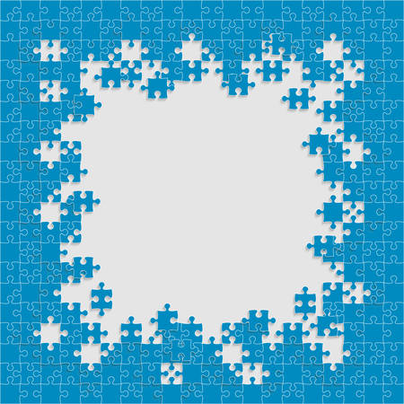 The Light Blue Background Puzzle. Frame. Jigsaw.のイラスト素材