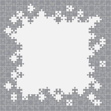 The Grey Puzzle Frame. Puzzle Pieces Banner .のイラスト素材