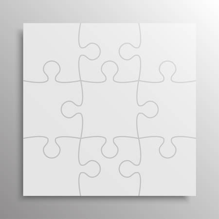 Grey Pieces Background Puzzle. Jigsaw Banner. Vector Illustration Template. Puzzle Game, Mosaic Tiles. Puzzles Pieces Children Background. Children Puzzle.のイラスト素材