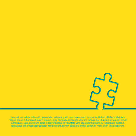 Yellow Background One Puzzle. Infographic Presentation. Jigsaw Puzzle Banner. Vector Illustration Template Shape. Abstract Puzzle Background. Puzzle Game, Mosaic, Spread Out Mosaic Tiles Background.のイラスト素材
