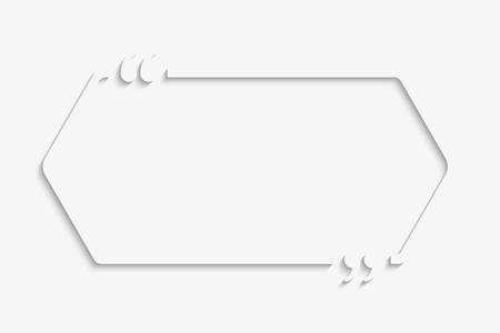 Vector Hexagon Speech Bubble Quote Blank Template. Empty Template. Business Card Template, Information, Text. Bracket. Sending Direct Speech.のイラスト素材