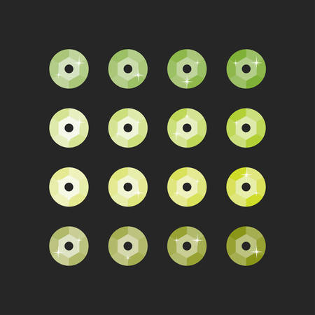 Multicolored Yellow Sequin Glitter. Abstract Vector Object. Green Sequin.のイラスト素材