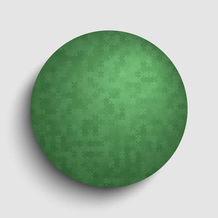 Green Pieces Circle Background Puzzle. Around Jigsaw Banner. Vector Illustration Template. Puzzle Game, Mosaic Tiles. Puzzles Pieces Children Background. Children Puzzle.のイラスト素材