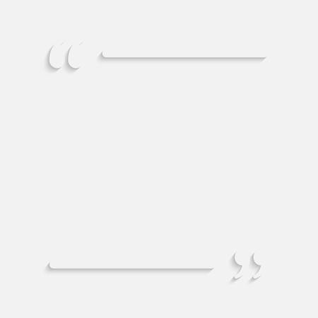 Vector Square Speech Bubble Quote Blank Template. Empty Qoute Template. Business Card Template, Information, Text. Bracket. Sending, Direct Speech. Quotes. Speech Qoute Object.のイラスト素材