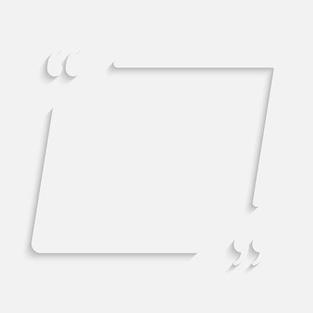 Vector Square Speech Bubble Quote Blank Template. Empty Qoute Template. Business Card Template, Information, Text. Bracket. Sending, Direct Speech. Quotes. Speech Qoute Object.のイラスト素材