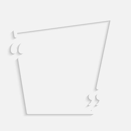 Vector Square Speech Bubble Quote Blank Template. Empty Qoute Template. Business Card Template, Information, Text. Bracket. Sending, Direct Speech. Quotes. Speech Qoute Object.のイラスト素材