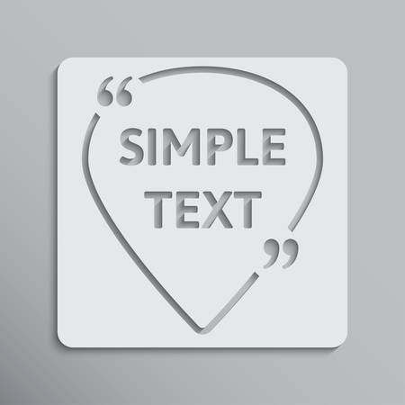 Blank template vector quote. Navigation icon with bracket. Empty frame square. Business card template information text message. Quote text form. Invitation, poster, background. Motivation inspiration.のイラスト素材