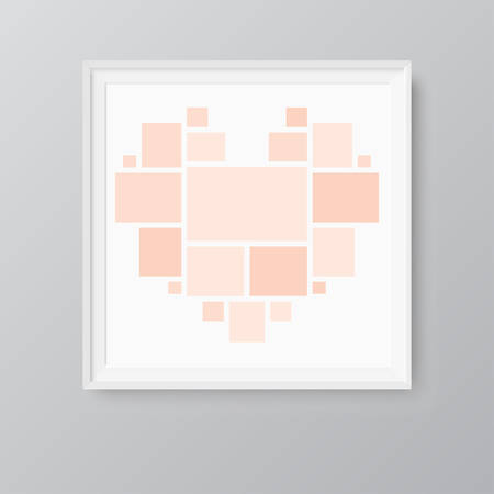 Templates collage twenty frames, photos, parts, pictures. Twenty vector photos for your love, family, friendship, relationship. Posters mockup wall. Collages frame celebration wedding concept.のイラスト素材