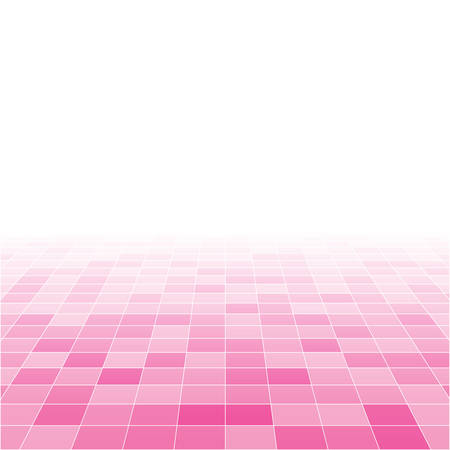 Pink random square mosaic, tiles background. Perspective banner squares. Background with polygonal squares tiles. Texture for pool, walls, bathroom, kitchen, flooring. Square geometric format.のイラスト素材