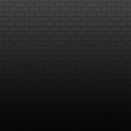 Wall on dark background. Stonewall modern interior. Vector wallpaper template. Bricks texture abstract grunge background. Old black bricks wall. Banner design concept. Square format.のイラスト素材