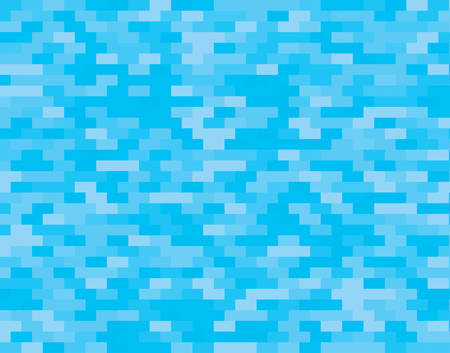 Blue random brikcs mosaic, tiles background. Banner brikcs. Background with polygonal hexagonal tiles. Texture for pool, walls, bathroom, kitchen, flooring. Square geometric format.のイラスト素材