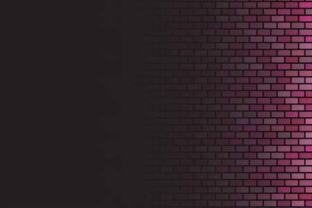 Wall on dark background. Stonewall modern interior. Vector wallpaper template. Bricks texture abstract grunge background. Old black bricks wall. Banner design concept. Rectangle format.のイラスト素材