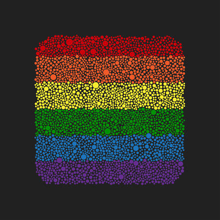 Holiday lgbt shape square with dots, points for card poster, banner, backdrop. Element heart for design love, romance, dating, relationship. Flag lgbt for celebration. Square peace pride gay.のイラスト素材