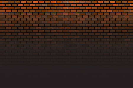 Wall on brown background. Stonewall modern interior. Vector wallpaper template. Bricks texture abstract grunge background. Old bricks wall. Banner design concept. Rectangle format.のイラスト素材