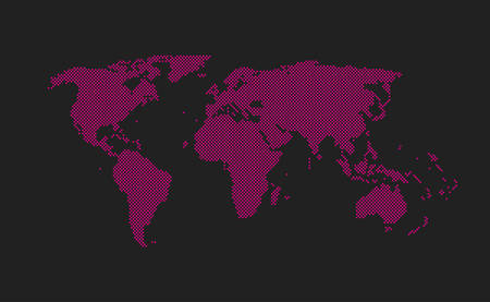 World map vector made creative dots, points isolated on background. Flat Earth template for pattern, report, inphographic, banner, backdrop. World map templates, patterns. Global worldwide travel tripのイラスト素材