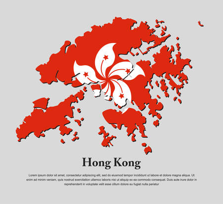 Vector map Hong Kong region China flag templateのイラスト素材