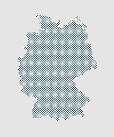Creative vector Germany country map creative dots isolated on background. Flat state template for travel, trip, pattern, backdrop, celebration poster. National beautiful points modern sign conceptのイラスト素材
