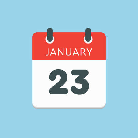 Icon calendar day - 23 January. 23rd days of the month,  illustration flat style.のイラスト素材