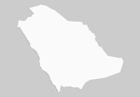 Vector Saudi Arabia country creative border map isolated on background. East country template for pattern, report, infographic, banner. Asia nation business silhouette sign concept.のイラスト素材