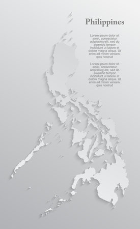 Detailed vector Philippines country outline border map isolated on background. Philippine islands template asian for pattern, report, infographic, banner. Asia nation business silhouette sign concept.のイラスト素材