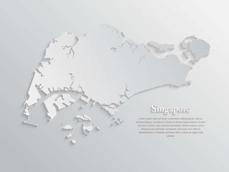 Creative vector Singapore country border map isolated on background. East islands country template for pattern, report, infographic, banner. Asia nation business silhouette sign conceptのイラスト素材