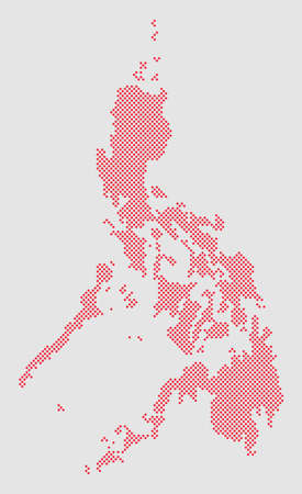Creative vector Philippines map made of dots, points isolated on background. Country Philippines template for your pattern, backdrop, poster. National technology modern sign concept.のイラスト素材