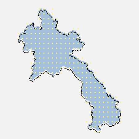 Vector Laos country map made dots isolated on background. East country template for pattern, report, infographic, banner. Asia nation silhouette conceptのイラスト素材