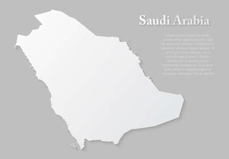 Simple white vector map Saudi Arabia isolated on background. Template Asia country for pattern, report, infographic. Concept outline of state Saudi Arabia. Minimal map for your design, illustrationのイラスト素材