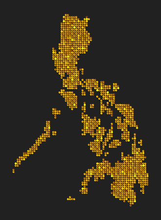 Vector map Philippines made gold sequins, glittersのイラスト素材