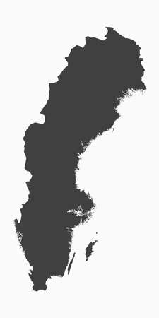 Detailed vector map Sweden isolated on background. Template Europe country for pattern, report, infographic, backdrop. Concept outline of the state Sweden. Contour map for your design, illustrationのイラスト素材