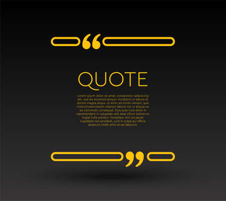 Quote speech bubble. Empty frame for messages, citation. Pattern frames for information message. Quote form motivation inspiration Vector text in brackets. line frameのイラスト素材