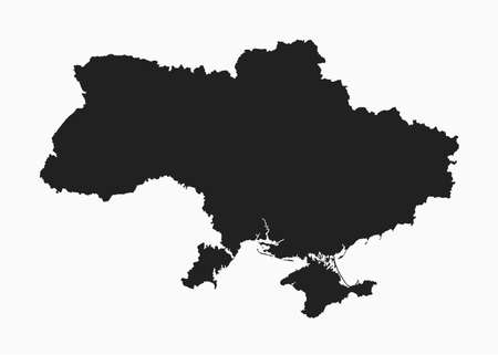 Detailed vector map Ukraine isolated on background. Template Europe country for pattern, report, infographic, backdrop. Concept outline of the state Ukraine. Contour map for your designのイラスト素材