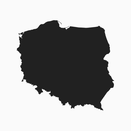 Detailed vector map Poland isolated on background. Template Europe country for pattern, report, infographic, backdrop. Concept outline of the state Poland. Contour map for your designのイラスト素材