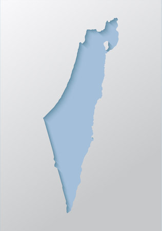 Vector map Israel with abstract inner shadow isolated on background. Template country for pattern, design, illustration, backdrop. Creative paper cut map effect of Israelのイラスト素材