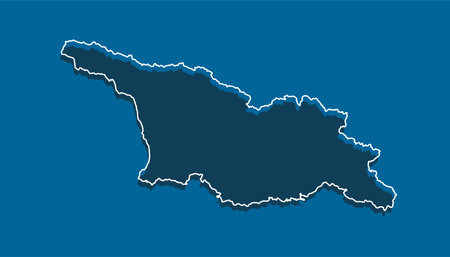 Detailed vector map Georgia - border, frontier, boundary country - isolated on background. Template Asia outline country for pattern, report, infographic, backdrop. Silhouette of the map Georgiaのイラスト素材