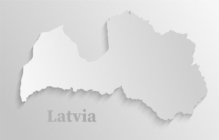 Simple white vector map Latvia isolated on background. Template Europe country for pattern, report, infographic, backdrop. Concept outline of the state of Latvia. Minimal map for your design illustrationのイラスト素材