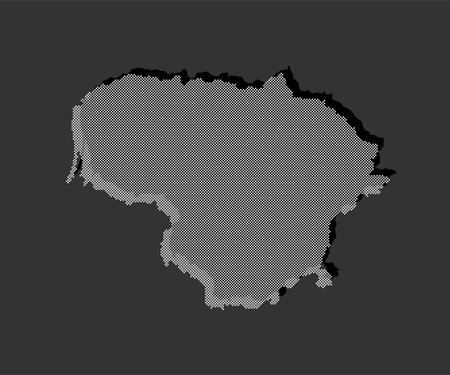 Digital vector map Lithuania from dots, points isolated in the background. Creative dotted template Europe country for pattern, design, illustration, backdrop. Concept silhouette map state Lithuaniaのイラスト素材