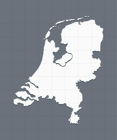 Detailed vector map Netherlands isolated on background. Template Europe country for pattern, report, infographic. Concept outline of the state of the Netherlands. Contour map for education, illustrationのイラスト素材