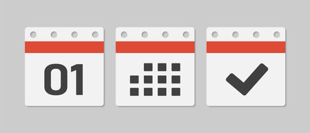 Vector icon page calendar - 1 day, agenda, doneのイラスト素材