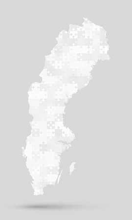 Creative map Sweden from grey puzzle, jigsawのイラスト素材