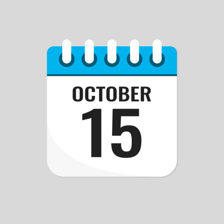 Icon page calendar day - 15 Octoberのイラスト素材