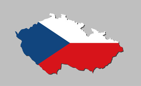 Vector map Czech made flag, Europe countryのイラスト素材