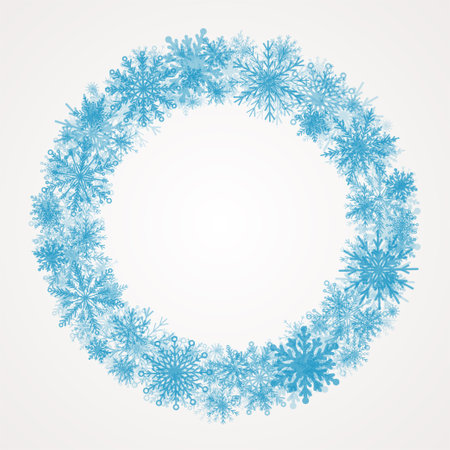 Festive wreath snowflakes, New Year or Christmasのイラスト素材