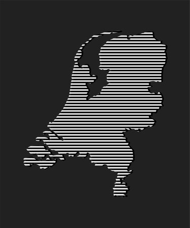 Abstract map Netherlands, parallel grey linesのイラスト素材