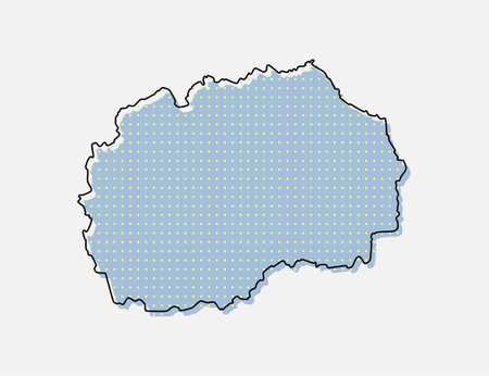 Vector map North Macedonia for points, templateのイラスト素材