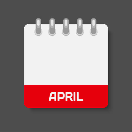 Vector template icon page calendar, month Aprilのイラスト素材