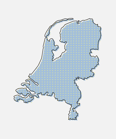Vector map Netherlands for points, dotted templateのイラスト素材
