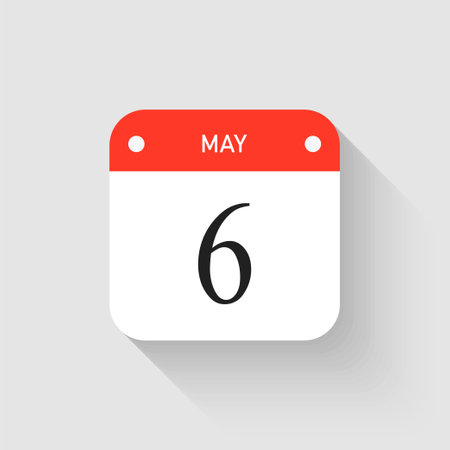 Vector icon page day calendar - 6 May monthのイラスト素材